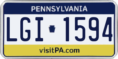 PA license plate LGI1594