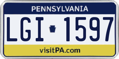 PA license plate LGI1597