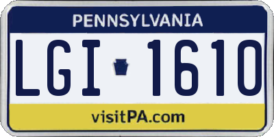 PA license plate LGI1610