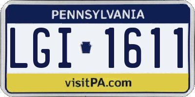 PA license plate LGI1611