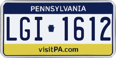 PA license plate LGI1612