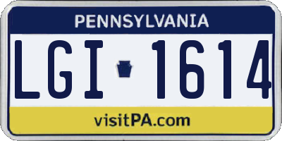 PA license plate LGI1614