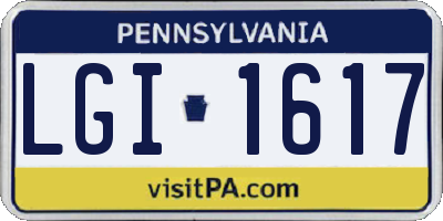 PA license plate LGI1617