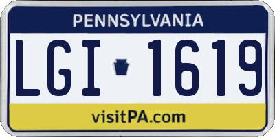 PA license plate LGI1619