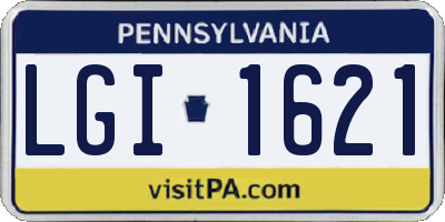 PA license plate LGI1621