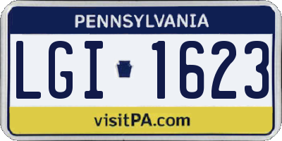 PA license plate LGI1623