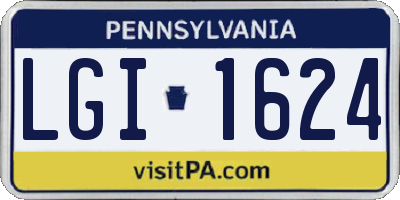 PA license plate LGI1624