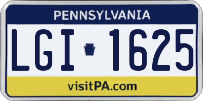 PA license plate LGI1625