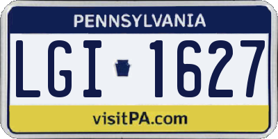 PA license plate LGI1627