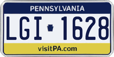 PA license plate LGI1628