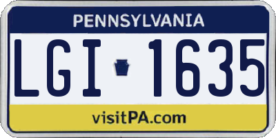 PA license plate LGI1635