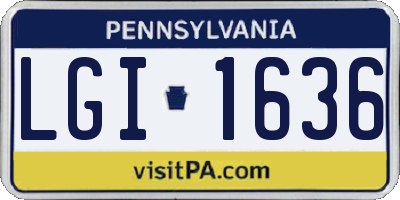 PA license plate LGI1636