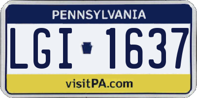 PA license plate LGI1637