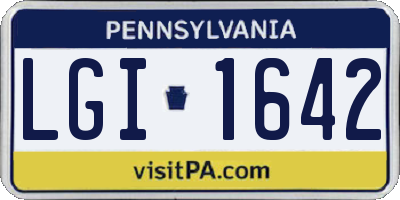 PA license plate LGI1642
