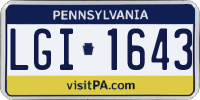 PA license plate LGI1643