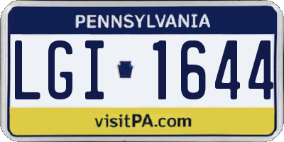 PA license plate LGI1644