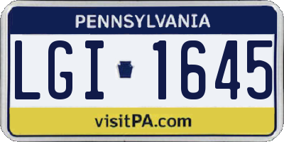 PA license plate LGI1645
