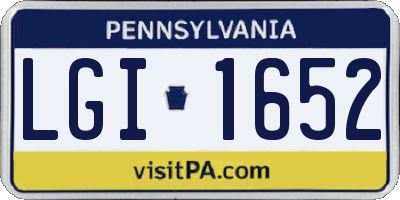 PA license plate LGI1652