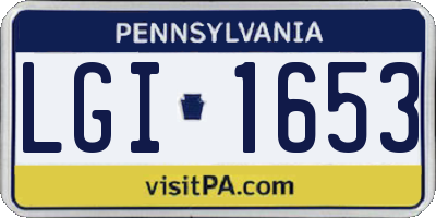 PA license plate LGI1653