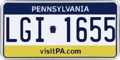PA license plate LGI1655