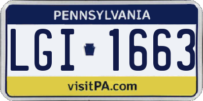 PA license plate LGI1663
