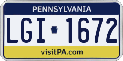 PA license plate LGI1672