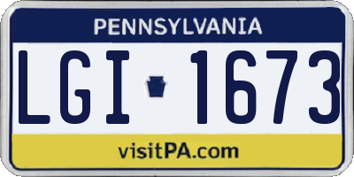 PA license plate LGI1673