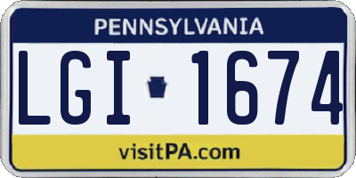 PA license plate LGI1674
