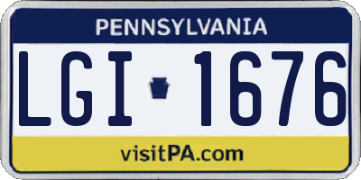 PA license plate LGI1676
