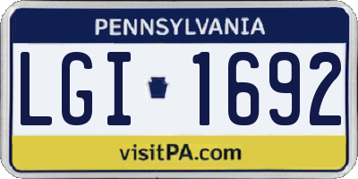 PA license plate LGI1692