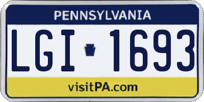 PA license plate LGI1693