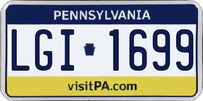 PA license plate LGI1699
