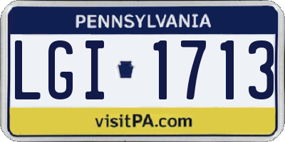 PA license plate LGI1713