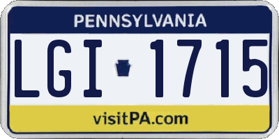 PA license plate LGI1715