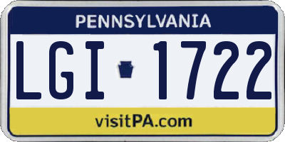 PA license plate LGI1722