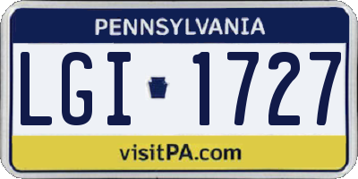 PA license plate LGI1727
