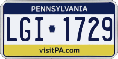 PA license plate LGI1729