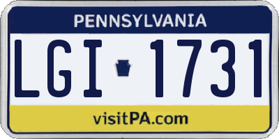 PA license plate LGI1731