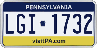 PA license plate LGI1732
