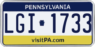 PA license plate LGI1733