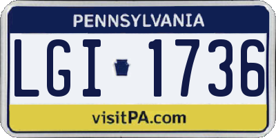 PA license plate LGI1736