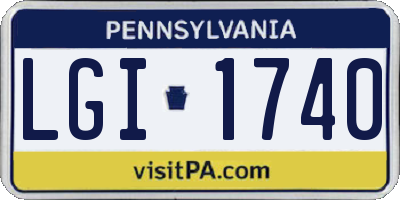 PA license plate LGI1740