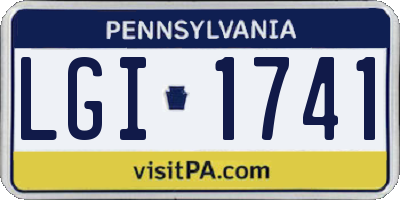 PA license plate LGI1741