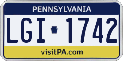 PA license plate LGI1742