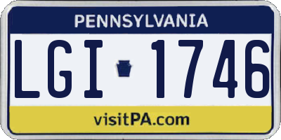 PA license plate LGI1746