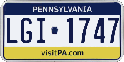 PA license plate LGI1747