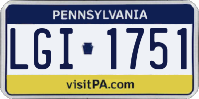 PA license plate LGI1751