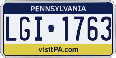 PA license plate LGI1763
