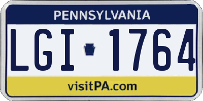 PA license plate LGI1764