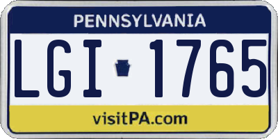 PA license plate LGI1765